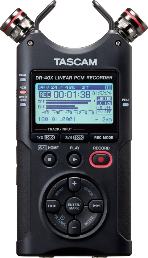 Tascam DR-40X Stereo Handheld Field Recorder and Audio Interface