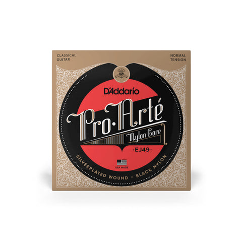 D'Addario EJ49 Pro-Arté Black Nylon Classical Guitar Strings - Normal Tension