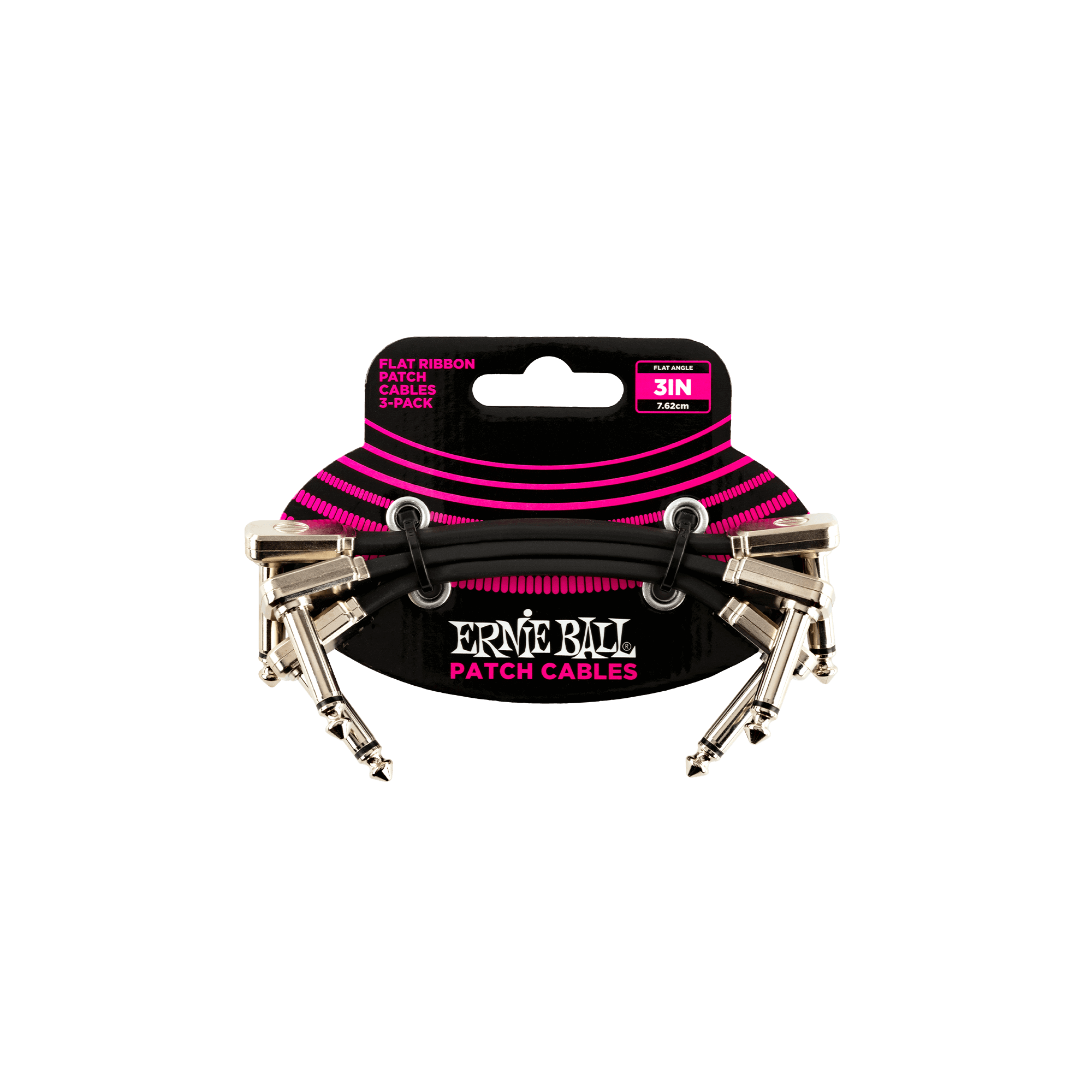 Ernie Ball Flat Ribbon 3" Patch Cable - 3-pack
