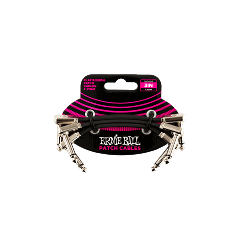 Ernie Ball Flat Ribbon 3" Patch Cable - 3-pack
