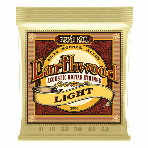 Ernie Ball Earthwood 80/20 Bronze Light Acoustic Guitar Strings, 11-52