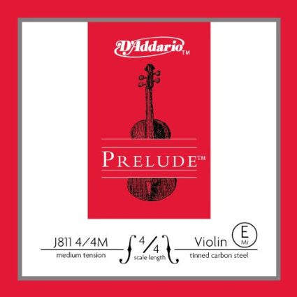 D'Addario J811 4/4M Prelude Violin E String Medium Scale