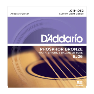 D'Addario Phosphor Bronze Acoustic Guitar Strings Custom Light EJ26