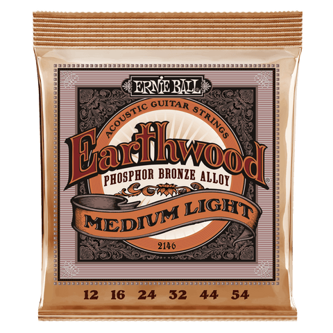 Ernie Ball Earthwood Phosphor Bronze Acoustic Guitar Strings 12-54 Gauge - Medium Light