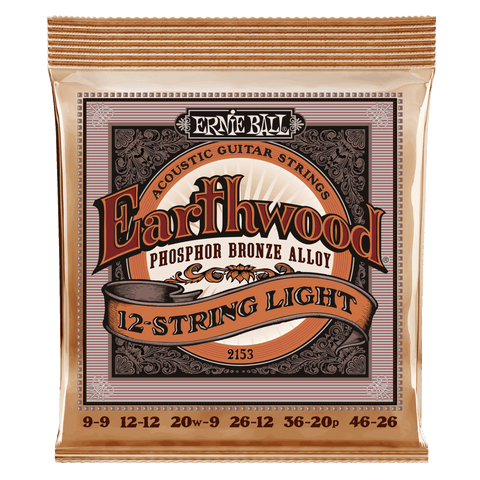 Ernie Ball Earthwood 12-String Phosphor Bronze Acoustic Guitar Strings 9-46 Gauge