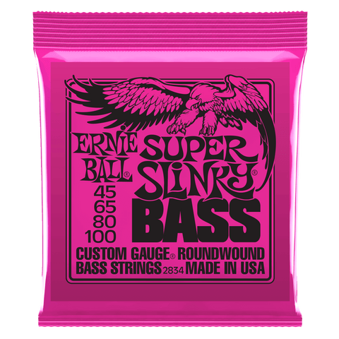 Ernie Ball Super Slinky Nickel Wound Electric Bass Strings - 45-100 Gauge