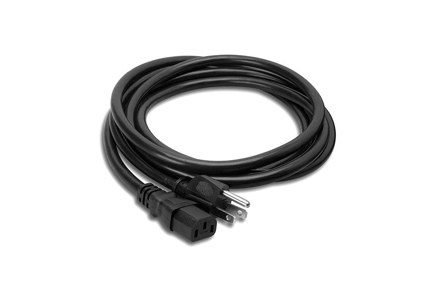 Hosa PWC-408 14 AWG, IEC C13 to NEMA 5-15P 8' Power Cord Coil