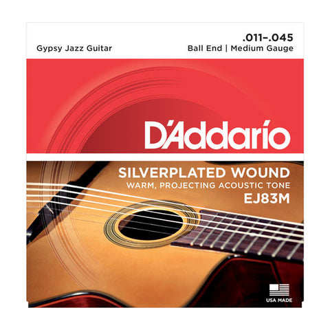 D'Addario EJ83L Silver Wound Gypsy Jazz Guitar String Medium