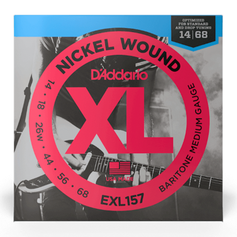 D'Addario EXL157 Nickel Wound Baritone Electric Guitar Strings in Medium
