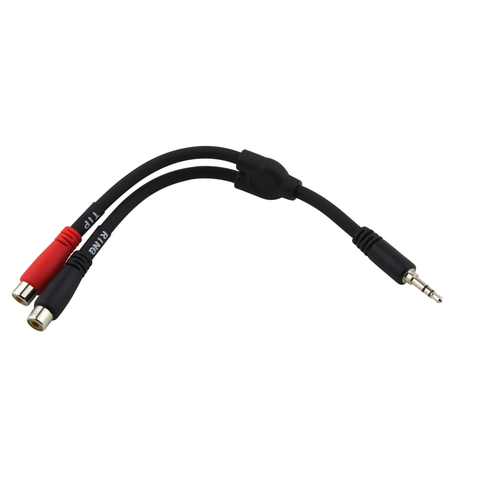 Pig Hog Solutions 6" Y Cable, Stereo 3.5mm(M)-Dual RCA(F)
