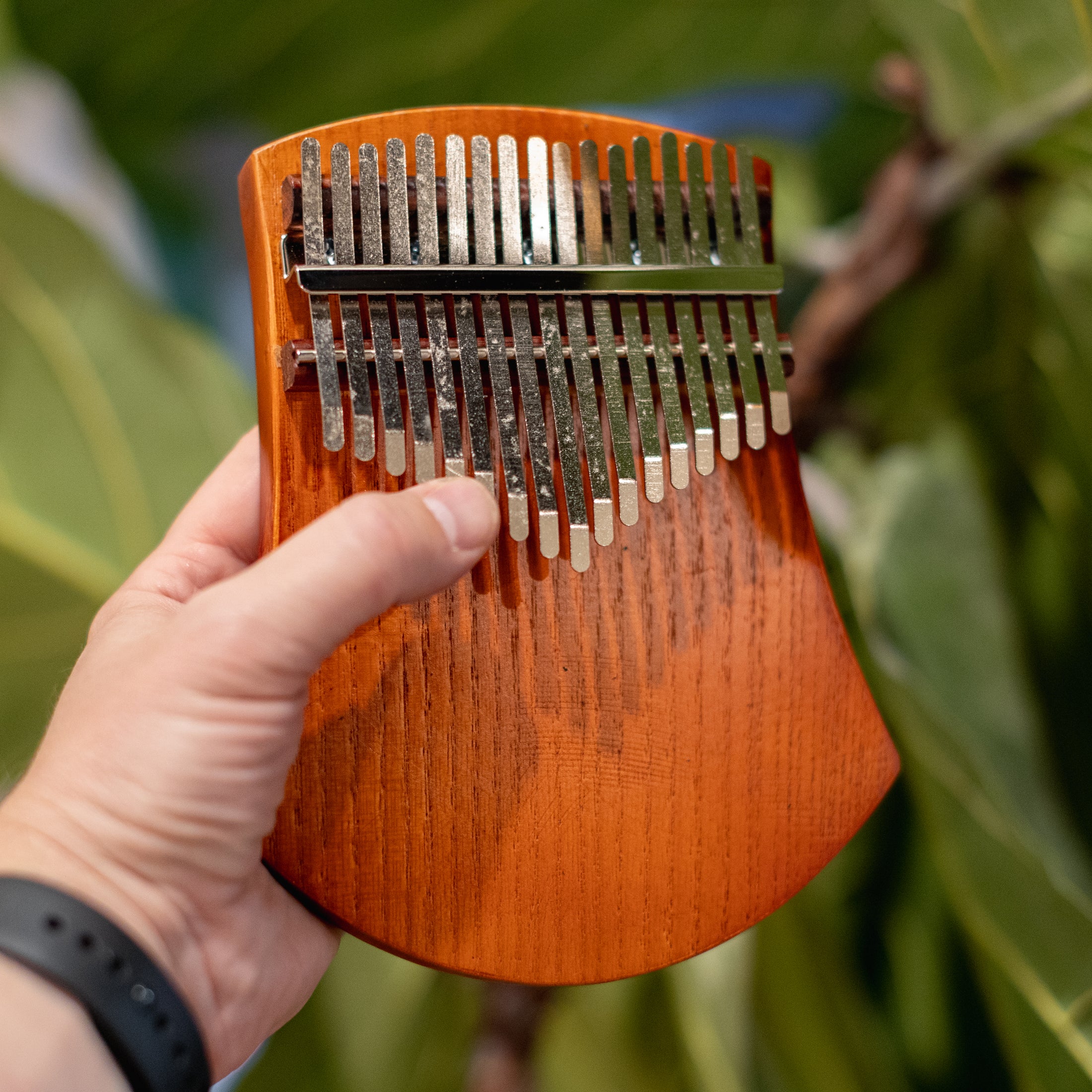17-Key Hand Drum Solid Wood Kalimba