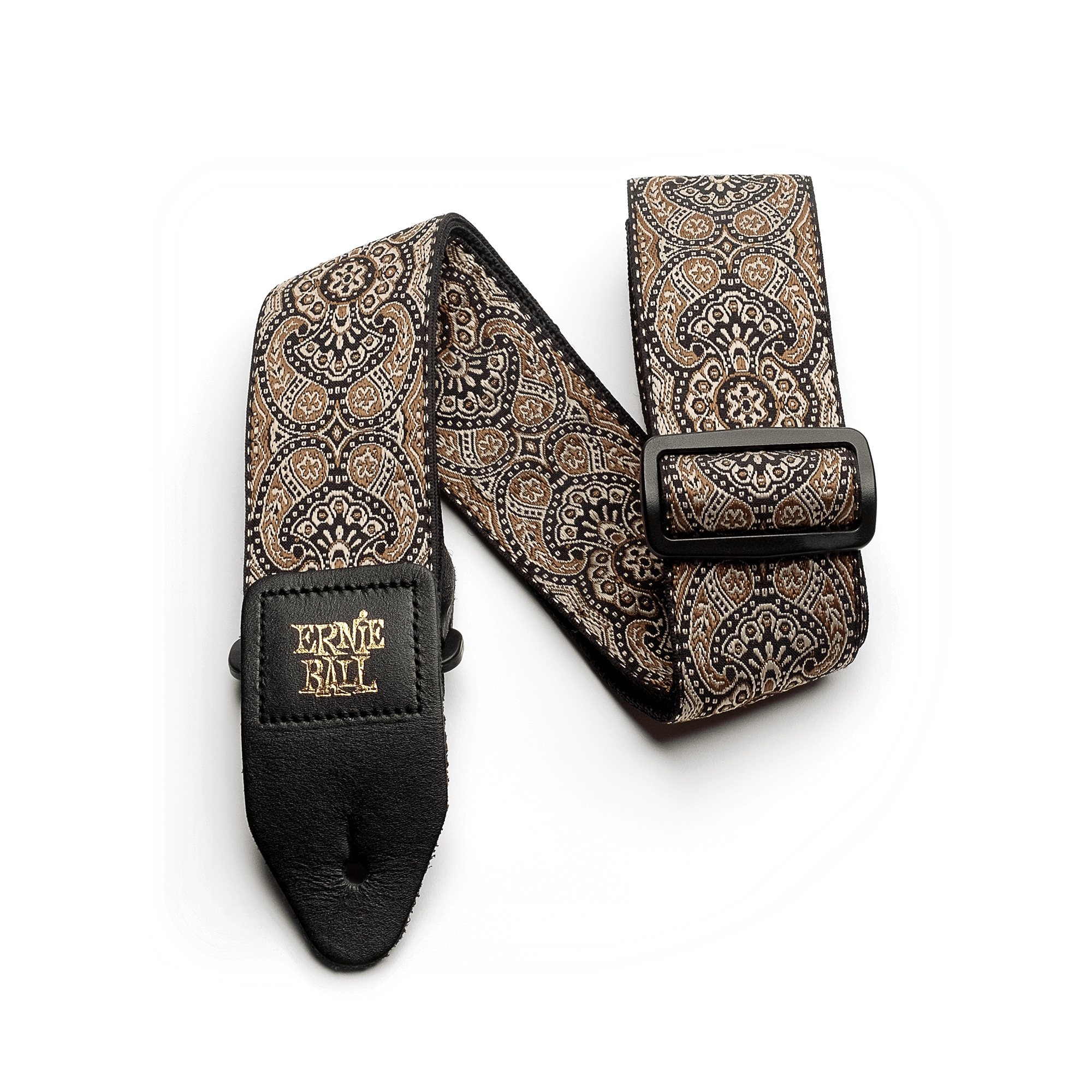 Ernie Ball Classic Jacquard Guitar Strap - Gold & Black Paisley