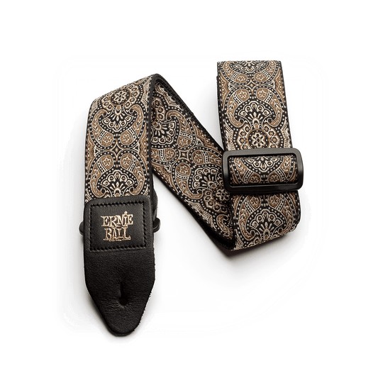 Ernie Ball Classic Jacquard Guitar Strap - Gold & Black Paisley