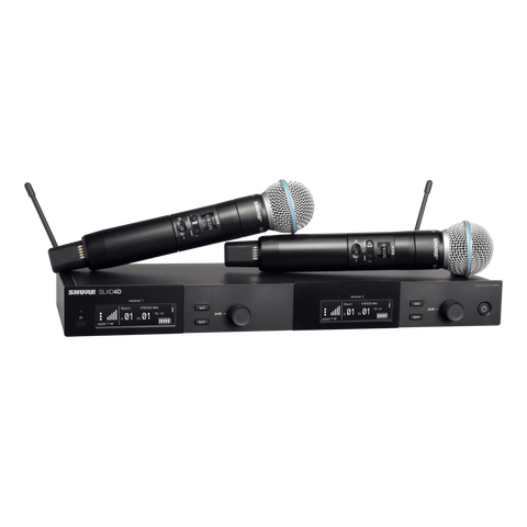Shure SLXD24D/B58 Dual Channel Wireless with 2 Beta 58A Microphone Transmitters