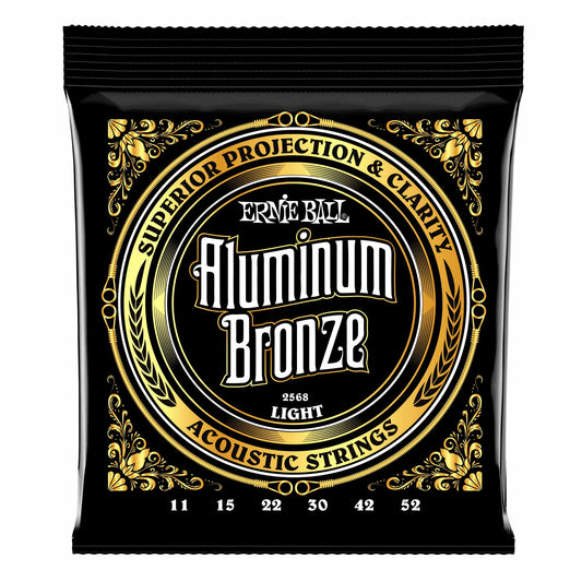 Ernie Ball Aluminum Bronze Light Acoustic Guitar Strings, 11-52 Gauge