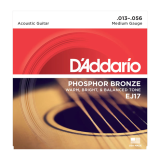 D'Addario Phosphor Bronze Acoustic Guitar Strings Medium EJ17