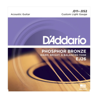 D'Addario EJ26-3D Phosphor Bronze Acoustic Guitar Strings 3-Pack Custom Light
