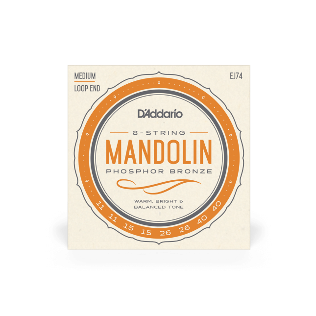 D'Addario EJ74 Mandolin Strings, Phosphor Bronze, Medium, 11-40