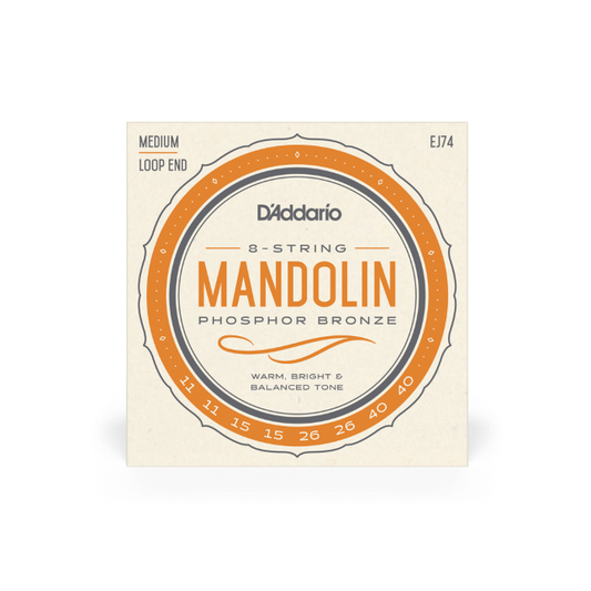 D'Addario EJ74 Mandolin Strings, Phosphor Bronze, Medium, 11-40