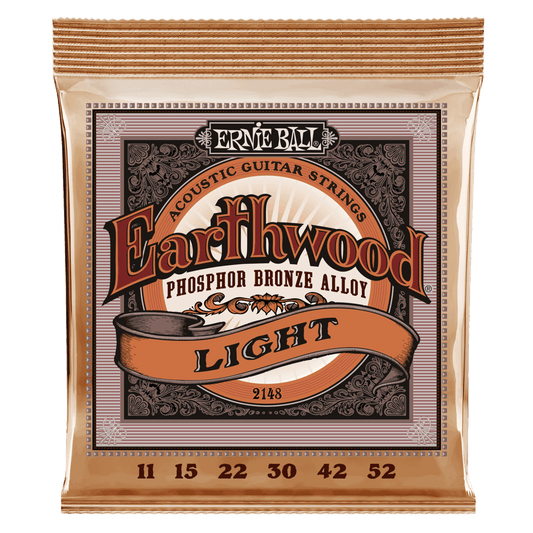 Ernie Ball Earthwood Phosphor Bronze Light Acoustic Guitar Strings 11-52 Gauge