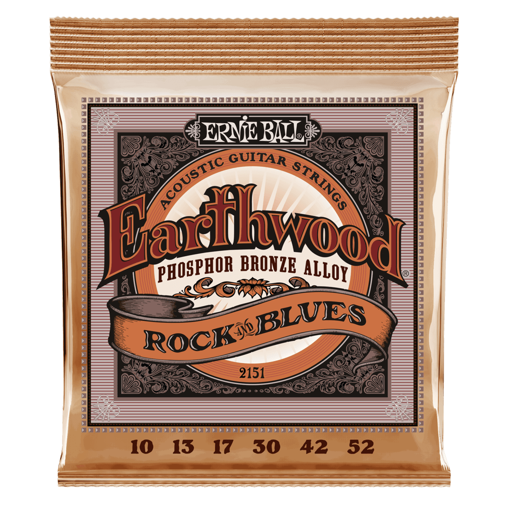 Ernie Ball Earthwood Phosphor Bronze Rock & Blues Acoustic Guitar Strings 10-52 Gauge