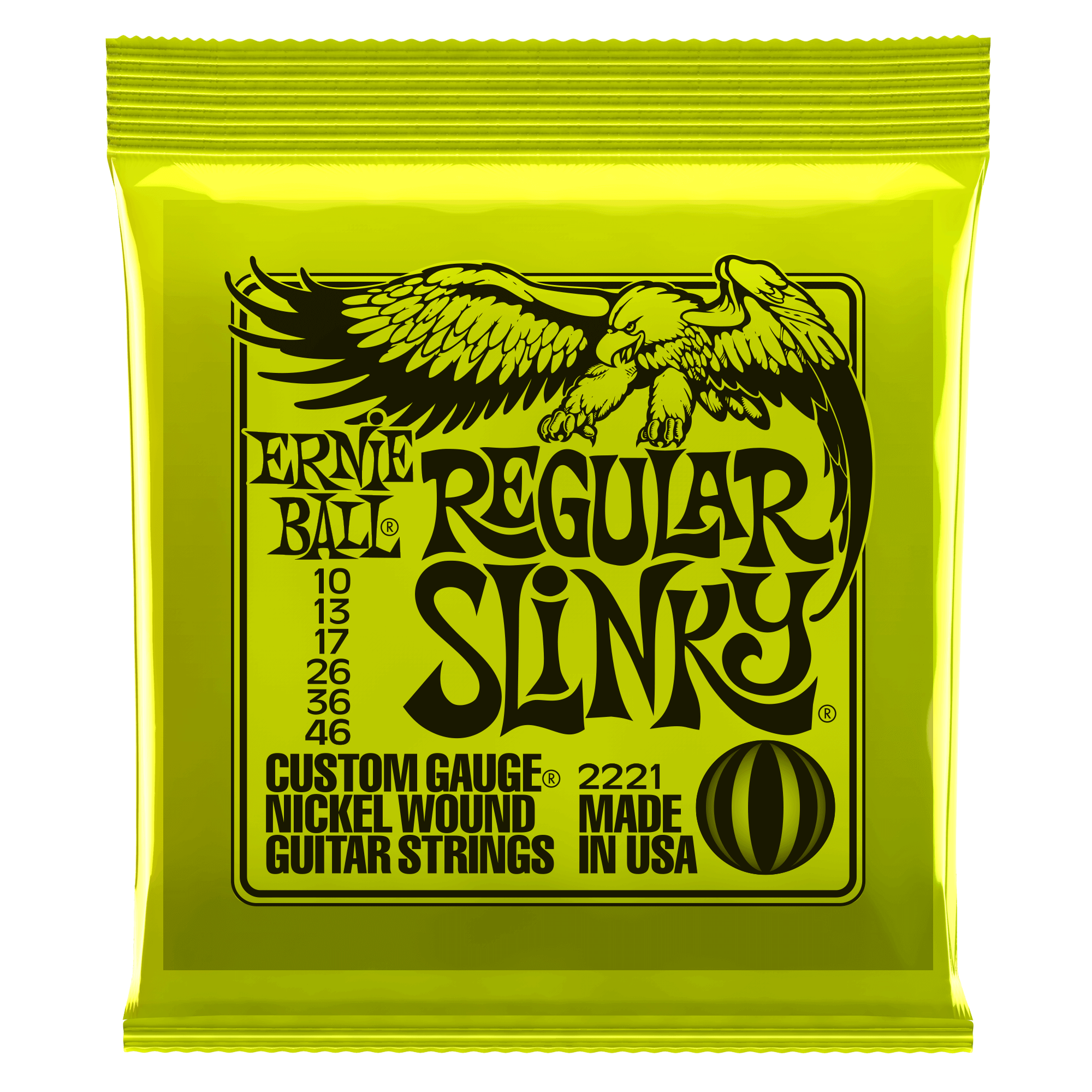 Ernie Ball Regular Slinky Nickel Wound Electric Guitar Strings - 10-46 Gauge