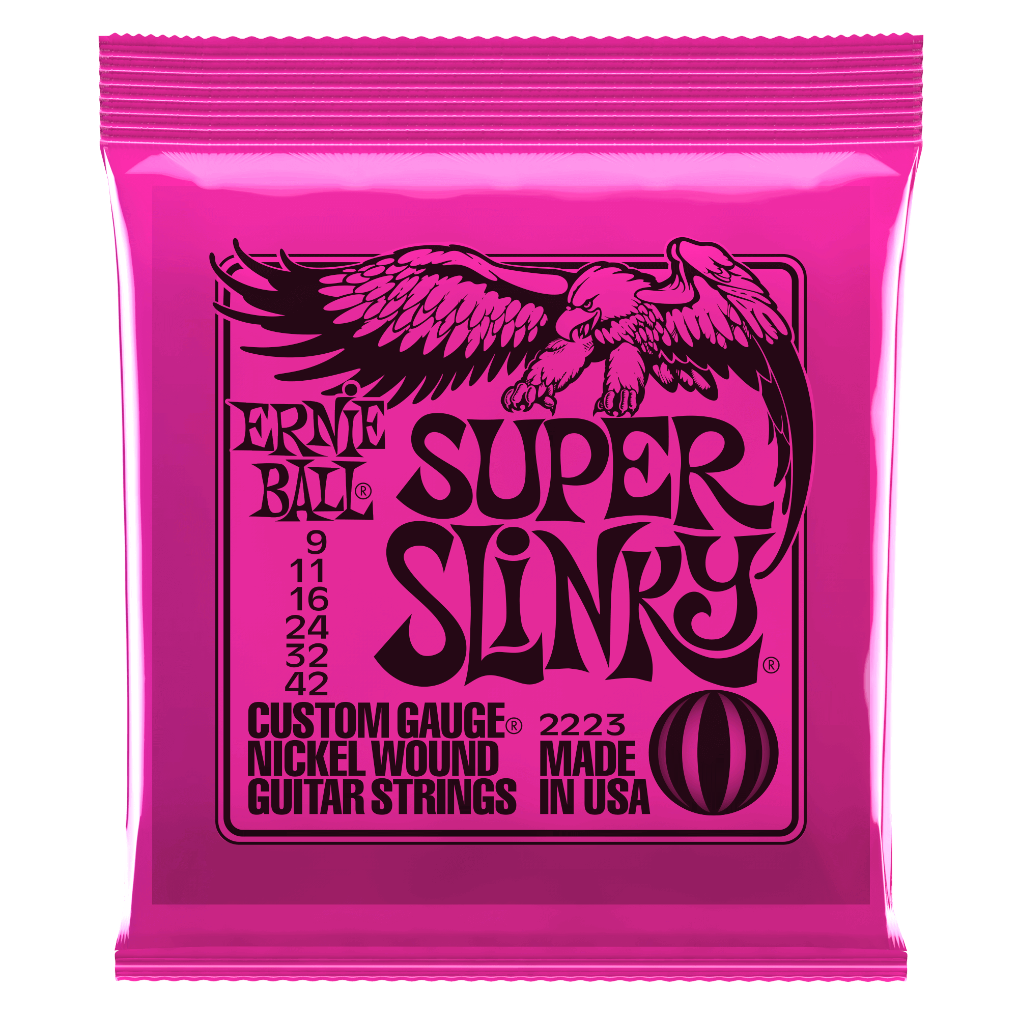 Ernie Ball Super Slinky Nickel Wound Electric Guitar Strings - 9-42 Gauge