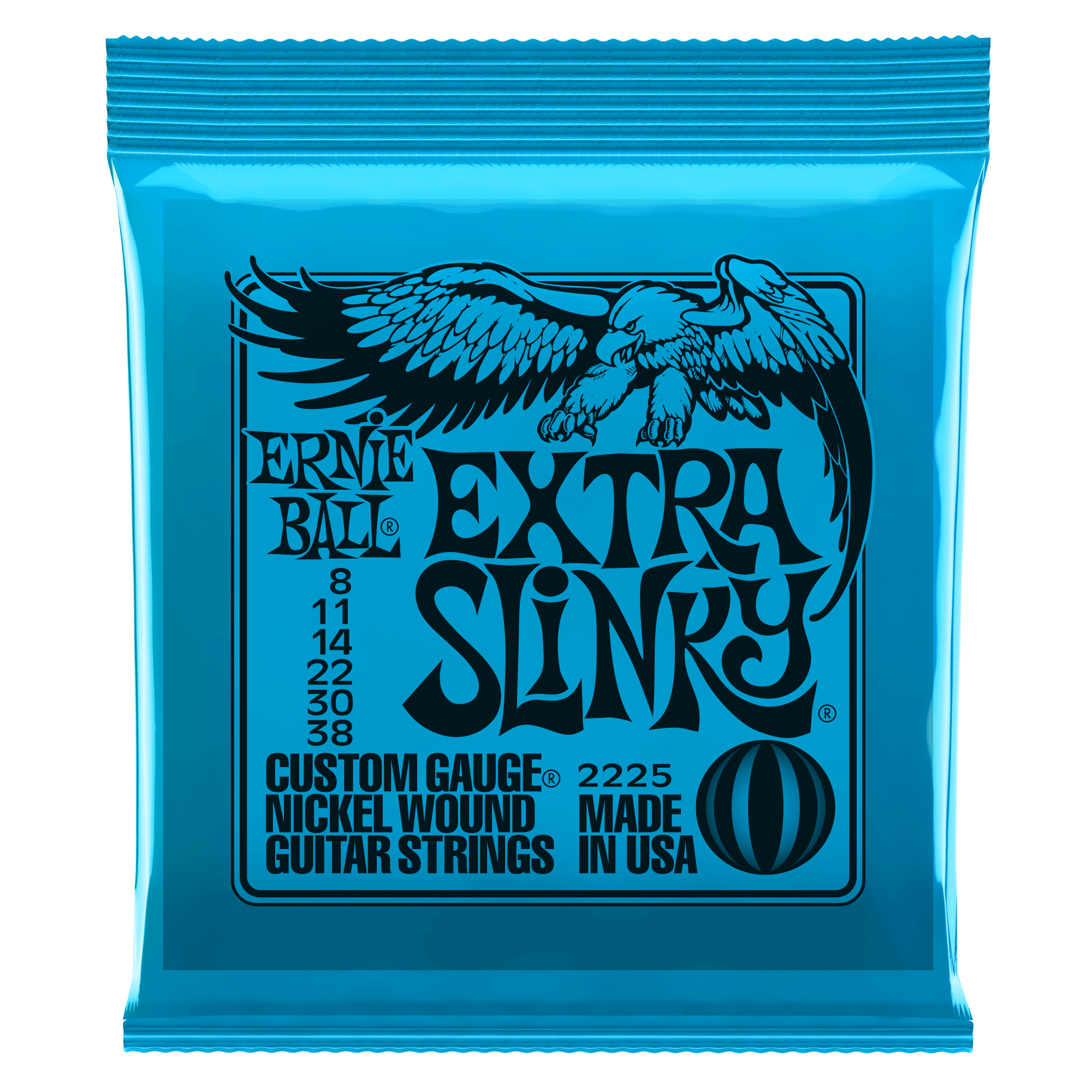 Ernie Ball Extra Slinky Nickel Wound Electric Guitar Strings - 8-38 Gauge