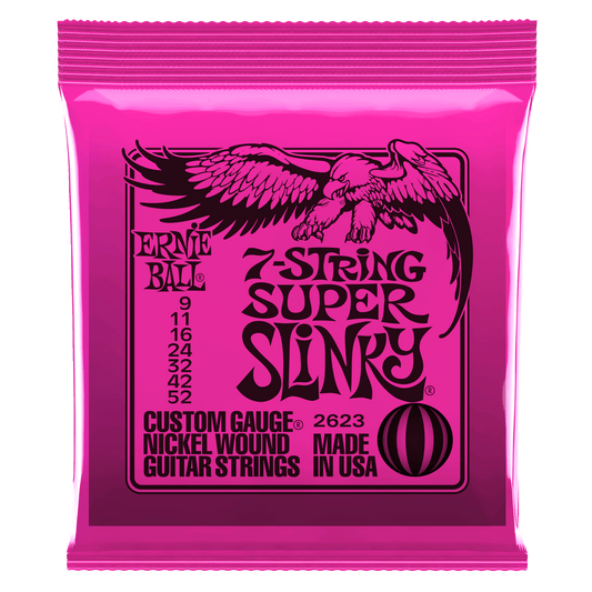 Ernie Ball Super Slinky 7-String Nickel Wound Electric Guitar Strings - 9-52 Gauge