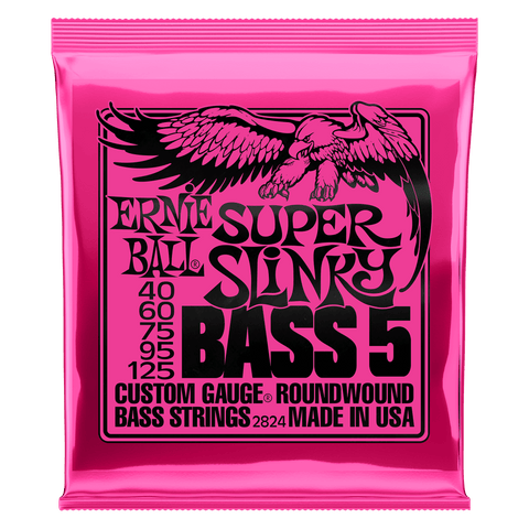 Ernie Ball Super Slinky 5-String Nickel Wound Electric Bass Strings - 40-125 Gauge
