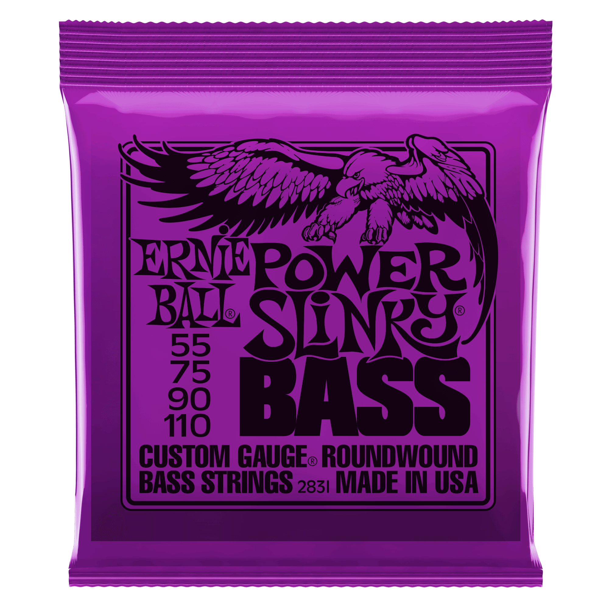 Ernie Ball Power Slinky Nickel Wound Electric Bass Strings - 55-110 Gauge