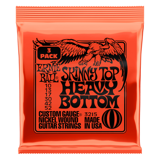 Ernie Ball Skinny Top Heavy Bottom Slinky Nickel Wound Electric Guitar Strings 3 Pack - 10-52 Gauge