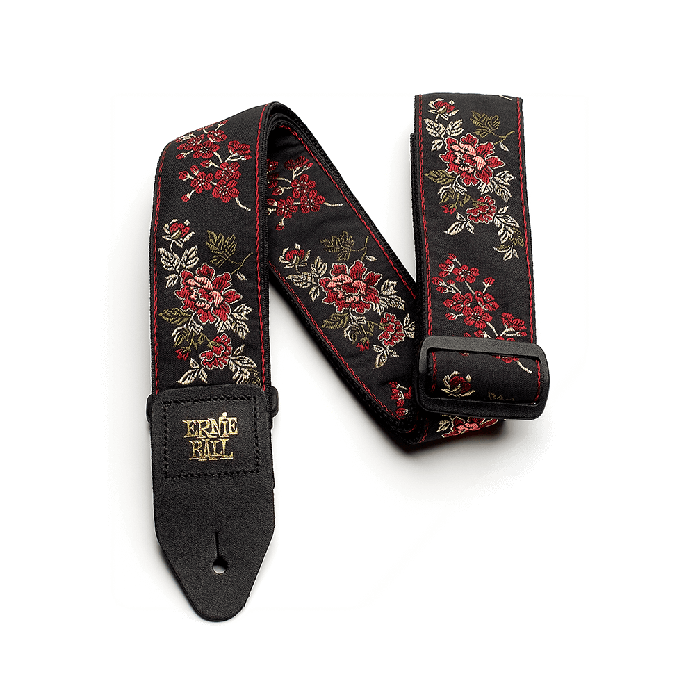 Ernie Ball Classic Jacquard Guitar Strap - Red Rose