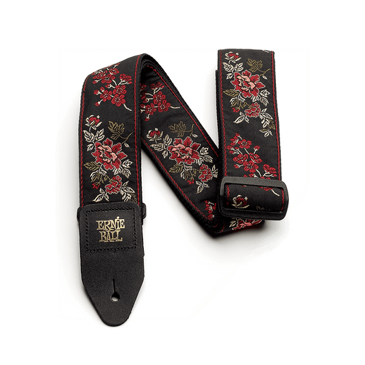 Ernie Ball Classic Jacquard Guitar Strap - Red Rose