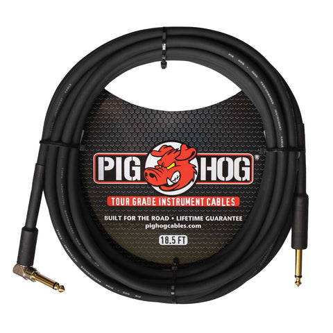 Pig Hog Instrument Cable 1/4" to 1/4" Right Angle