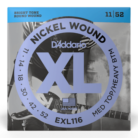 D'Addario Nickel Wound Electric Guitar Strings Medium Top/Heavy Bottom EXL116