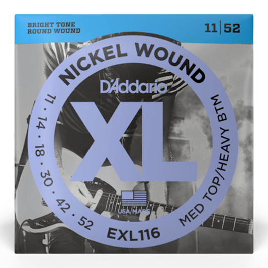 D'Addario Nickel Wound Electric Guitar Strings Medium Top/Heavy Bottom EXL116