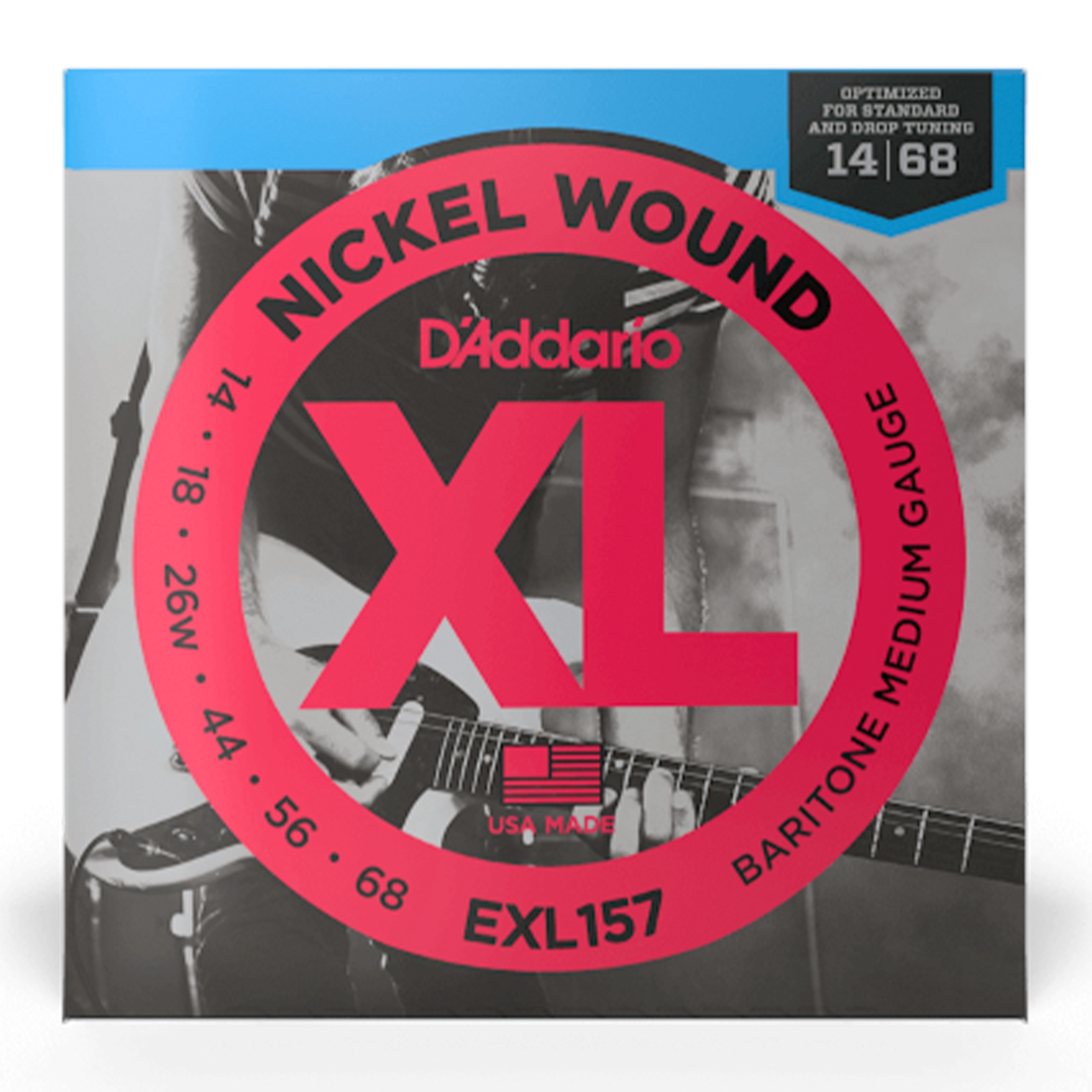 D'Addario EXL157 Nickel Wound Baritone Electric Guitar Strings in Medium