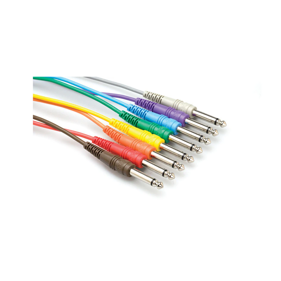 Hosa CPP845 Unbalanced Patch Cables 1/4" TS to SAME 1.5FT BridgeSet