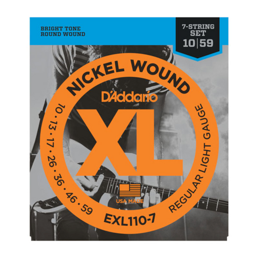 D'Addario EXL110-7 Nickel Wound, 7-String, Regular Light, 10-59