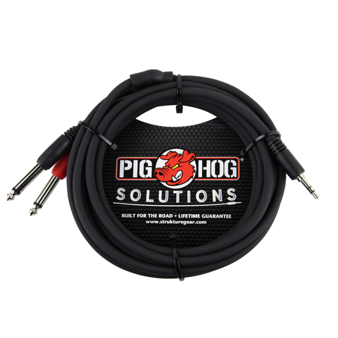 Pig Hog Solutions Stereo Breakout Cable, 3.5mm to Dual 1/4"