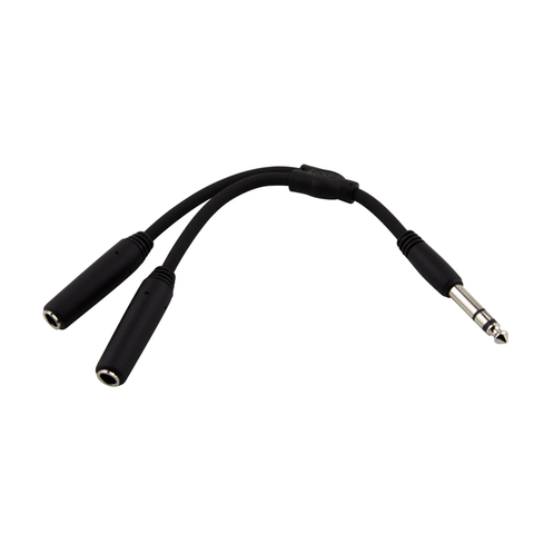 Pig Hog Solutions 6" Y Cable, Stereo 1/4"(M)-Dual Stereo 1/4"(F)