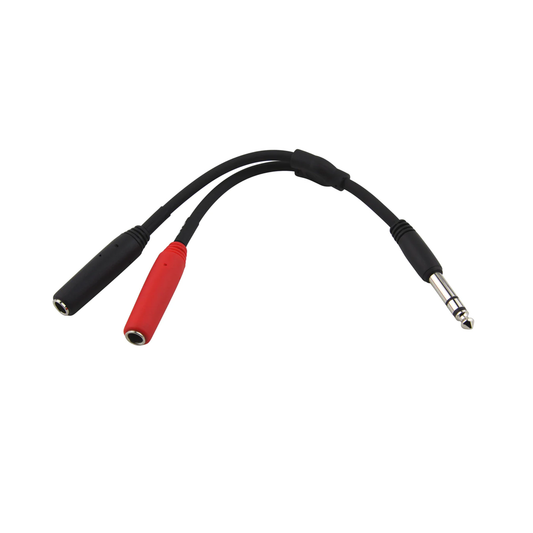 Pig Hog Solutions PY-S214F 6" Y Cable, Stereo 1/4"(M)-Dual Mono 1/4"(F)